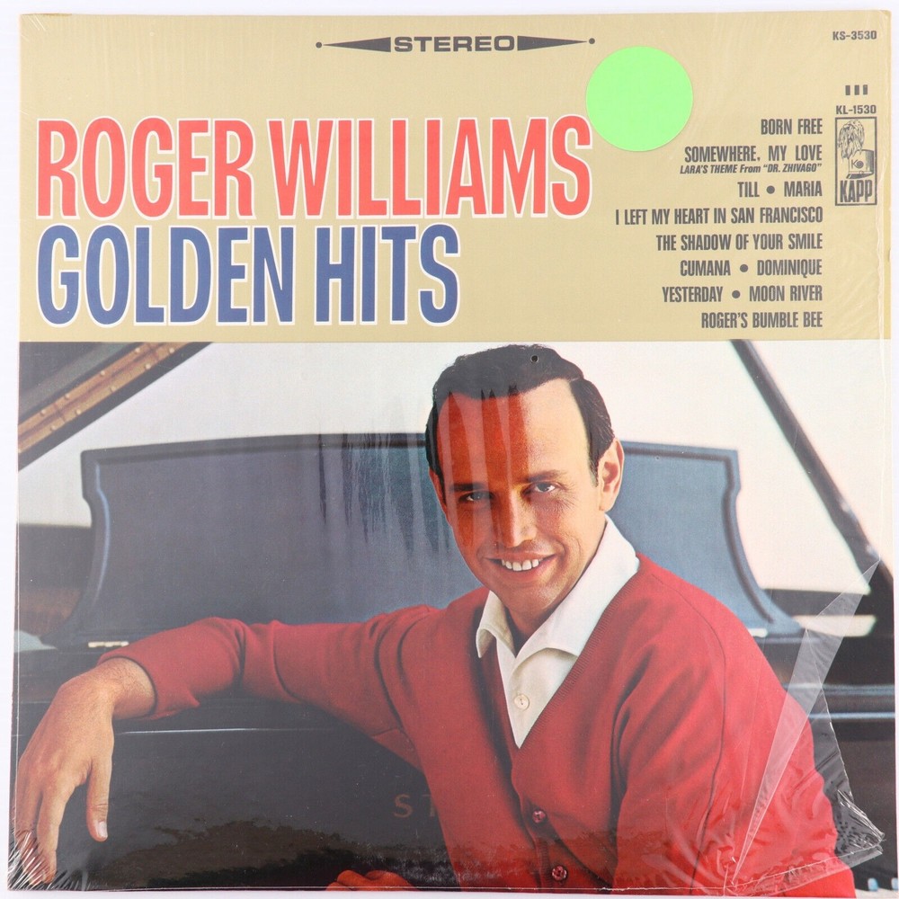 Roger Williams, Golden Hits 1967 KAPP 12" Vinyl LP Record KS-3530 Partial Shrink